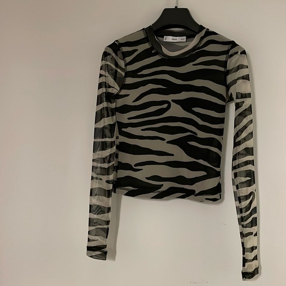 Mango Sheer Zebra Top - Picture 1 of 4